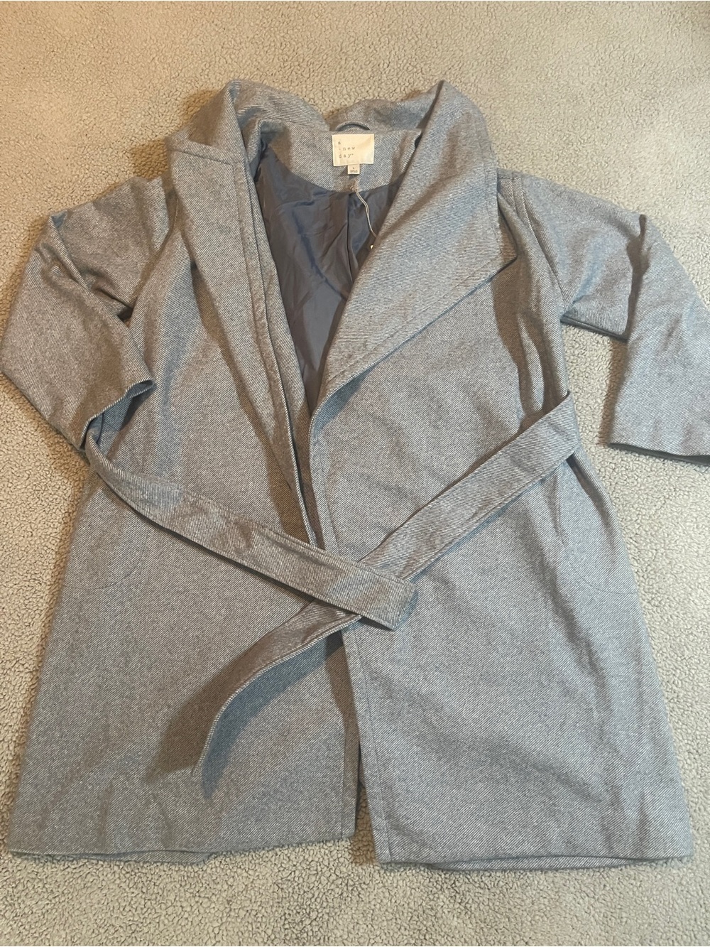 a new day Grey Wrap Trench Coat with Self-Tie Belt